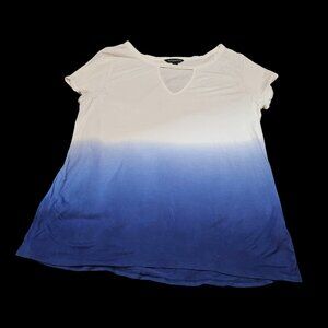 Rock & Republic Blue Ombre Tee – Size Large – Short Sleeve Gradient Top